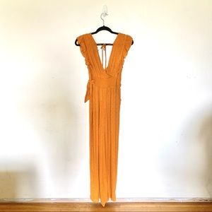 Patrons of Peace Floral Rust Jumpsuit with Pockets